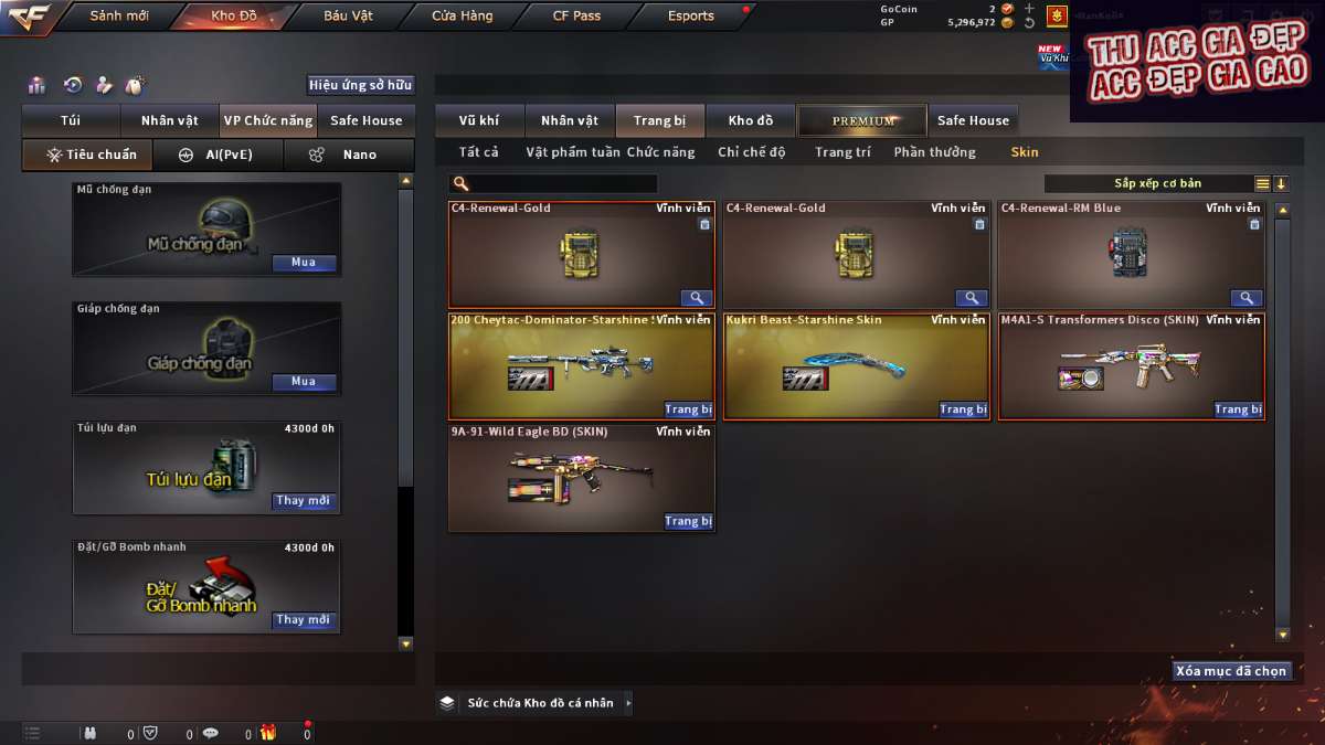 shop acc cf uy tin gia re